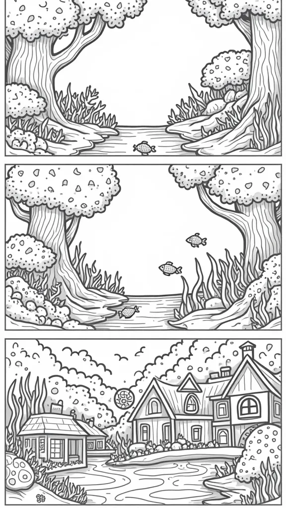 pages from a coloring book